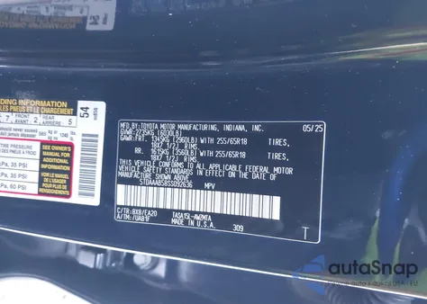 2025 Toyota Grand Highlander Xle from USA, damaged, VIN 5TDAAAB58SS092636